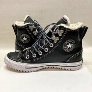 Converse Chuck Taylor Hiker Shoes Youth 4.5 Women 6.5 Black Hi Leather Faux Fur